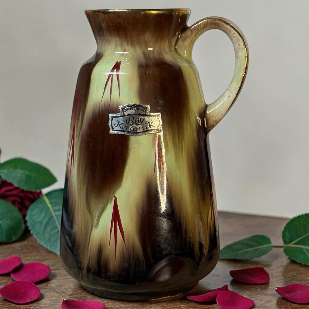 Bay Keramik Brown Pitcher Vase Cruet 5.5” West Germany 257-14 Mid-Century Modern